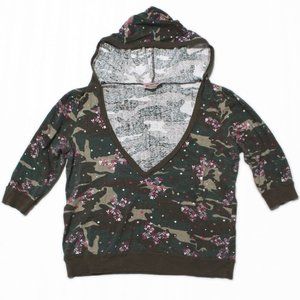 1X Crop Top Camo Hoodie